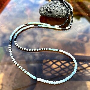 New Spinel Peru Opal Necklace Converts to a Wrap Bracelet 14k Yellow Gold